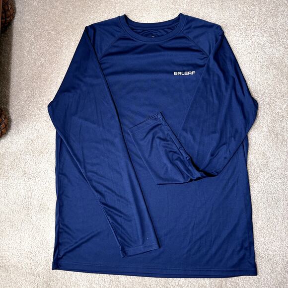 Baleaf Men's 2 Long Sleeve Athletic Shirts - Blue & Gray XL - Picture 4 of 11